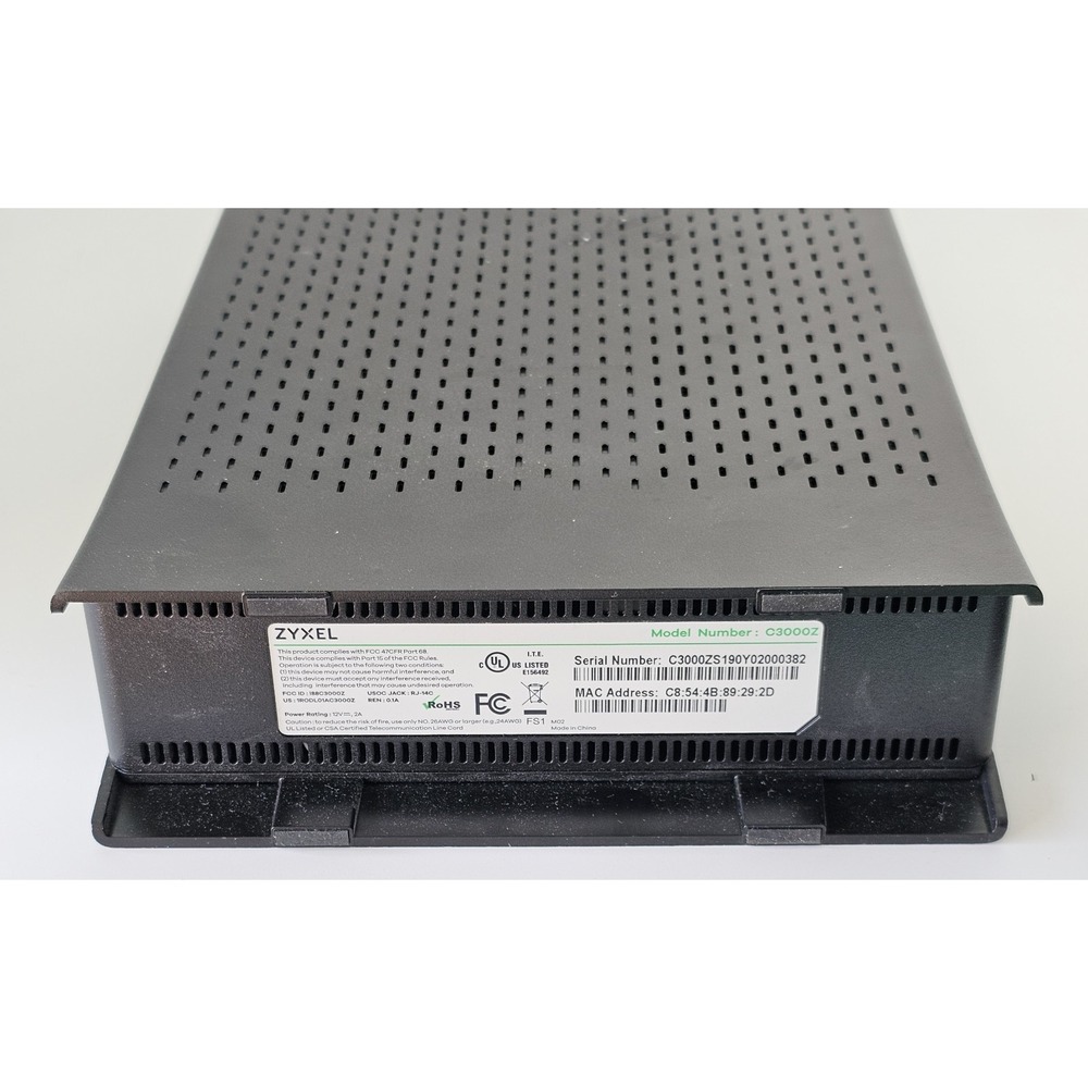 CenturyLink ZyXEL C3000Z DSL Modem Wireless Router & OEM Power Adapter - Picture 5 of 6